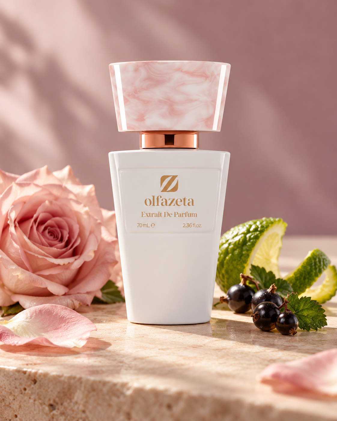 Olfazeta Glory for Her bottle with rose, bergamot and blackcurrant